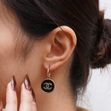 シャネル ココマーク サークル フープ ピアス GP ブラック