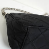 プラダ キルティング トライアングルロゴ テスート ナイロン 2way ショルダーバッグ チェーン ハンドバッグ ブラック