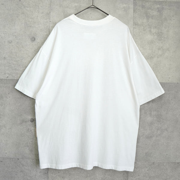 エムエムシックス メゾン マルジェラ ロゴプリント オーバーサイズ Tシャツ ホワイト