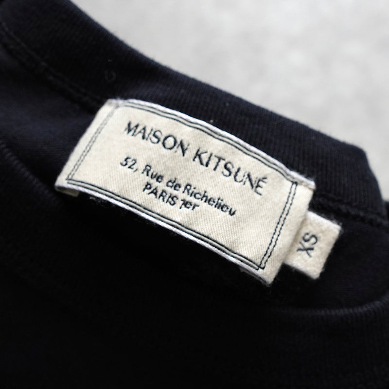 メゾン キツネ カレッジロゴ Tシャツ ブラック