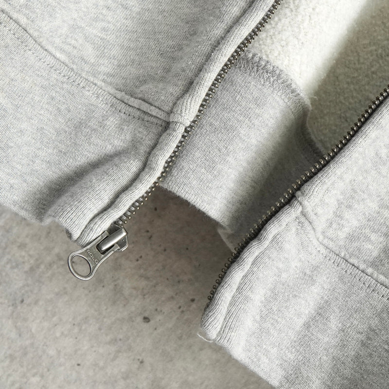 ポロ ラルフローレン フェルトロゴ フルジップ パーカー ライトグレー