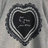 アクネ ストゥディオズ ハートプリント チャンキーニット セーター グレー タグ付き未使用品