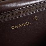 シャネル ココマーク マトラッセ ラムスキン チェーン ショルダーバッグ ブラウン 0番台7桁