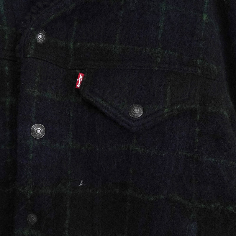 リーバイス チェック柄 ボア裏地 ウールジャケット ブラック / グリーン タグ付き未使用品