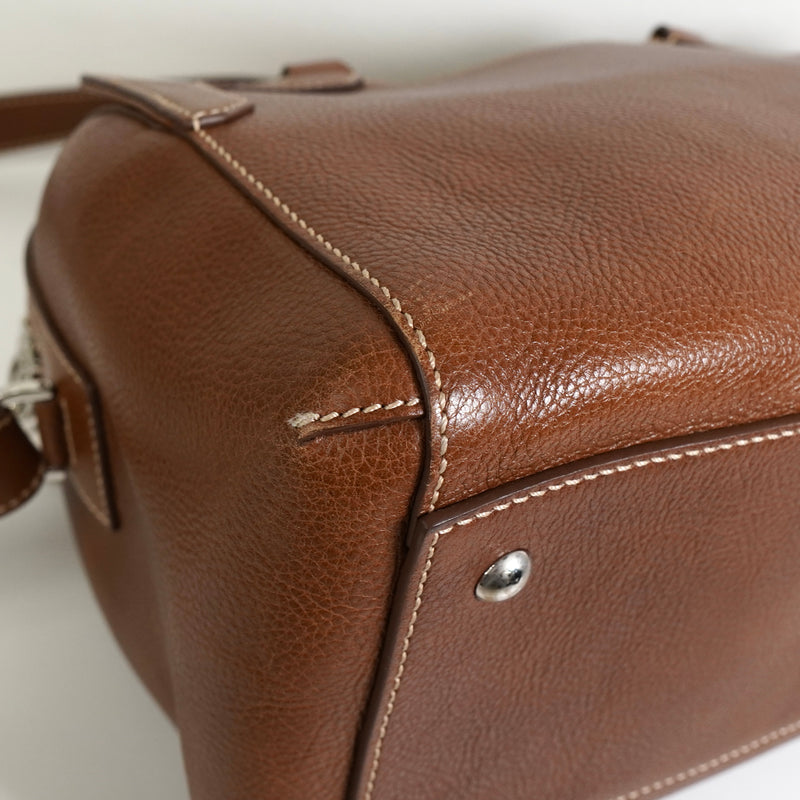 カルティエ マルチェロ レザー 2way ハンドバッグ ショルダーバッグ ブラウン