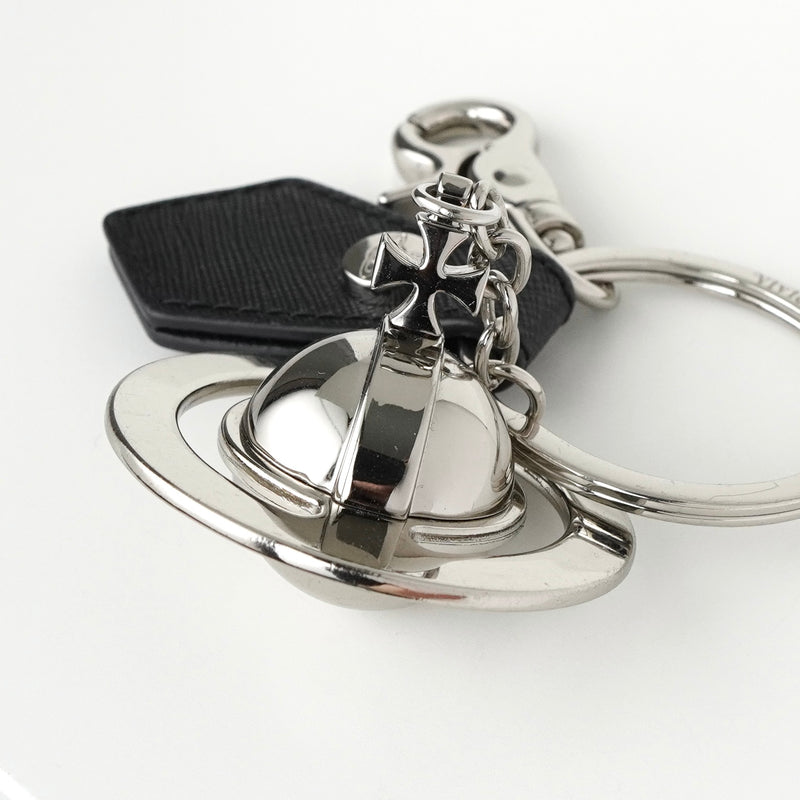 ヴィヴィアン ウエストウッド ラージ オーブ レザー シルバー チャーム キーホルダー