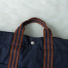 エルメス フールトゥMM キャンバス ハンドバッグ ネイビー / ブラウン