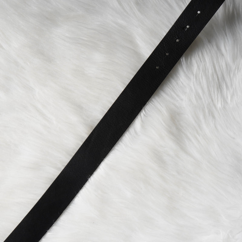 ディーゼル ロゴ レザー ベルト 80 / 32 ブラック / シルバー