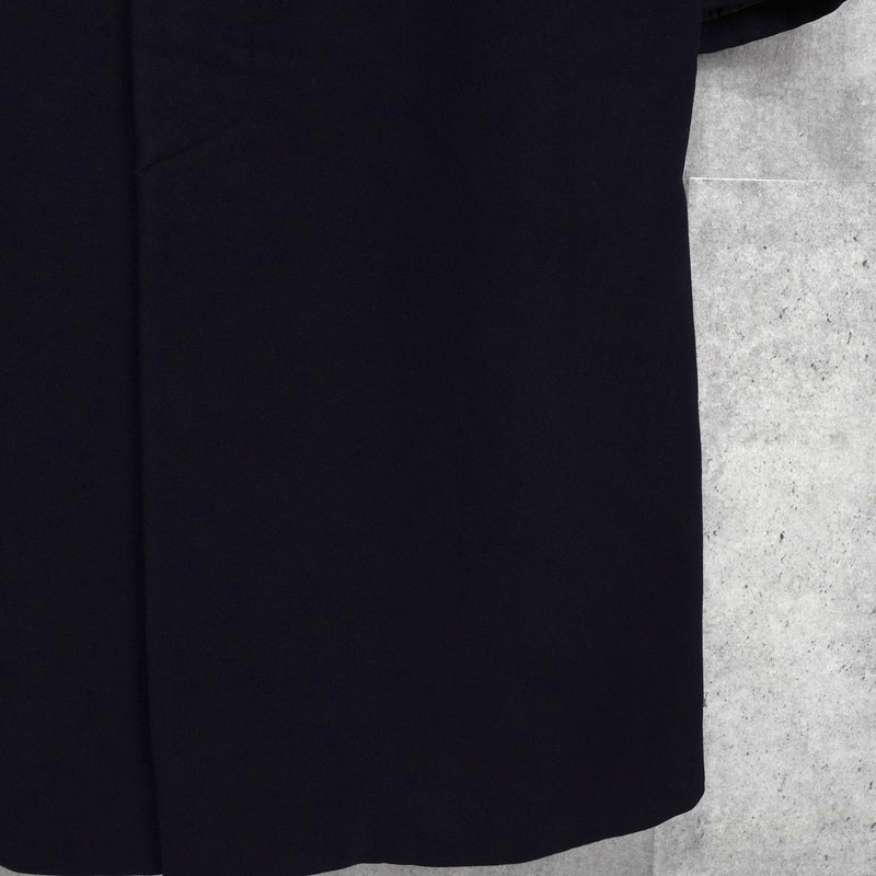 イヴ サンローラン ヴィンテージ ウールコート ステンカラーコート ネイビー