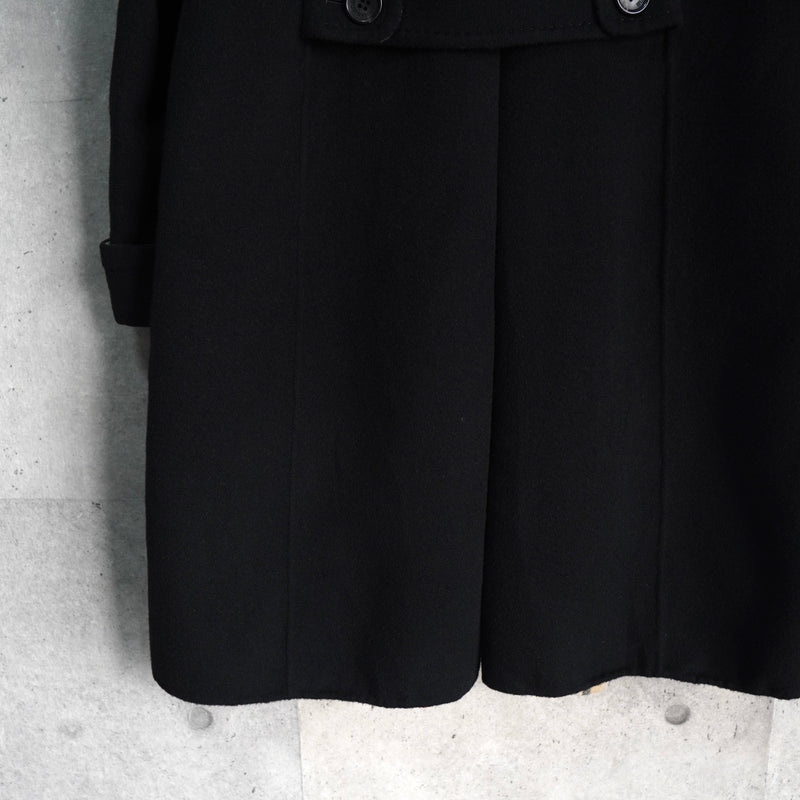 バーバリー ロンドン ノバチェック裏地 カシミア ウール ステンカラーコート レディース ブラック