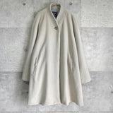 バーバリー ヴィンテージ ウール ノーカラーコート ライトグレー レディース