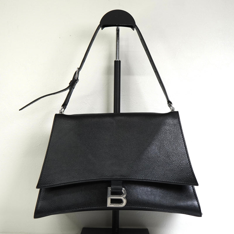 バレンシアガ クラッシュ レザー スリングバッグ ワンショルダーバッグ ブラック