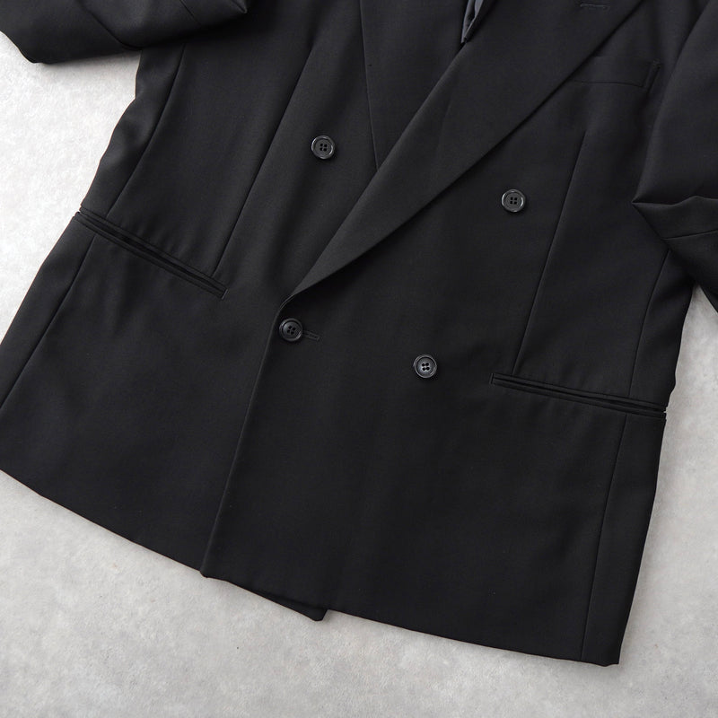 Vintage Double Breasted Black Suit