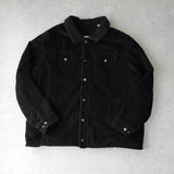 リーバイス SHERPA LINED TRUCKER JACKET コーデュロイ襟 ボアジャケット ブラック メンズ