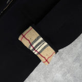 バーバリー ロンドン ノバチェック裏地 カシミア ウール ステンカラーコート レディース ブラック