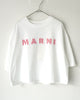 マルニ ギンガムチェックロゴ ショート丈 Tシャツ ホワイト サイズ36 レディース