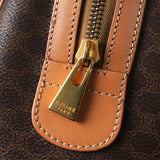 セリーヌ マカダム PVC レザー ミニボストンバッグ ハンドバッグ ブラウン