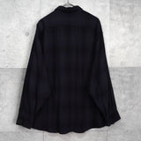 エヌハリウッド オンブレシャツ レーヨンシャツ 長袖シャツ ブラック