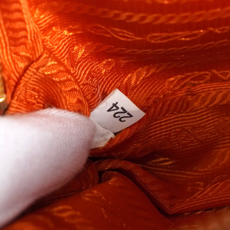 プラダ サフィアーノ レザー ミニ ショルダーバッグ ポシェット オレンジ