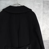 バーバリー ロンドン ノバチェック裏地 カシミア ウール ステンカラーコート レディース ブラック