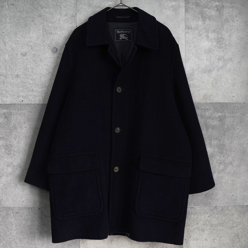 バーバリー ヴィンテージ カシミヤ混紡 ウールコート ブラック