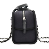 シャネル ドーヴィル キャンバス レザー 2way ハンドバッグ チェーンショルダーバッグ ブラック A番台8桁