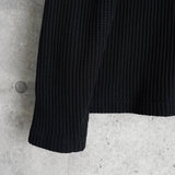 ステューシー Big Thermal Zip Shirt ワンポイントロゴ フルジップ サーマル ブラック メンズ