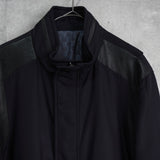 ジバンシィ パンチング フェイクレザー切り替え メンズ ナイロンジャケット ダークネイビー