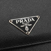 プラダトライアングルロゴサフィアーノ レザー 二つ折り財布 ブラック