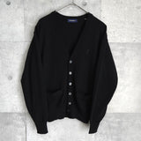 イヴ サンローラン ヴィンテージ YSLロゴ ウール カーディガン ブラック