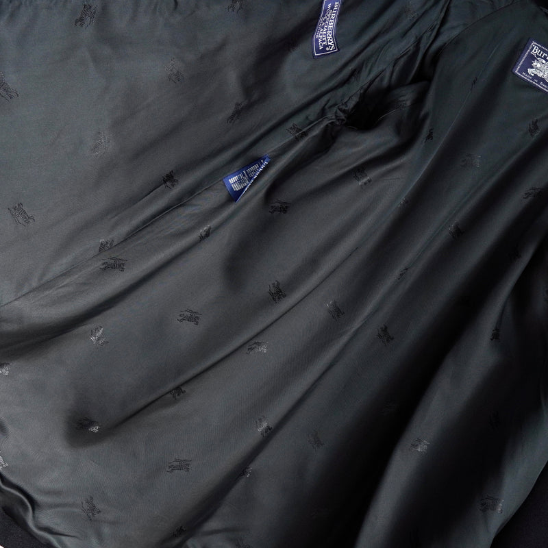 バーバリー アルパカ混紡 ガウンコート ブラック レディース