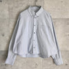 アミパリ アミ パリス ハートロゴ クロップドシャツ 長袖シャツ ブルーグレー