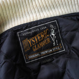 ヒステリックグラマー ガール ワッペン レザー切り替え ウール スタジャン ブラック