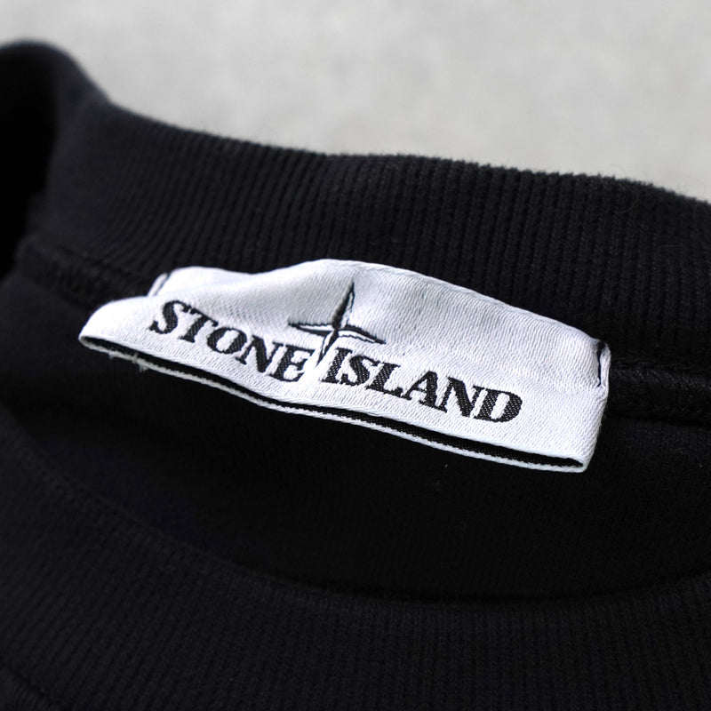 ストーン アイランド ガーメントダイ スウェット ブラック メンズ