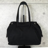 Prada 三角形标志 Tessuto Pocono 尼龙单肩包/手提包（黑色）