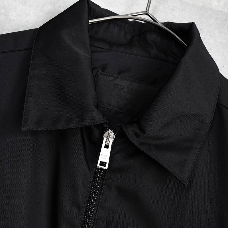 プラダ Re-Nylon トライアングルロゴ ナイロン シャツジャケット メンズ ブラック