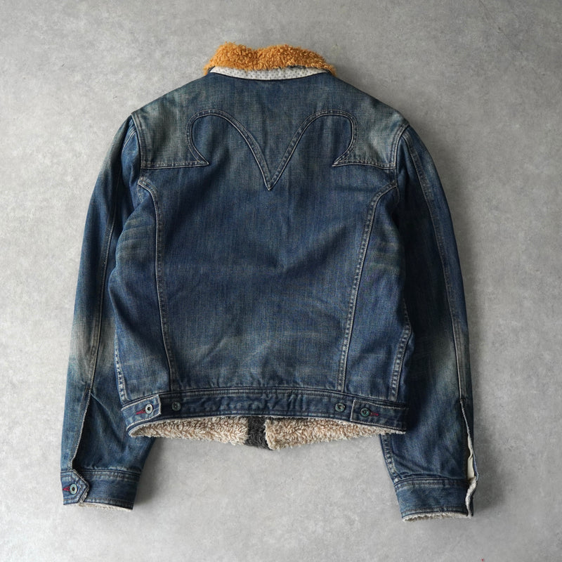 ディーゼル ボア デニムジャケット インディゴブルー
