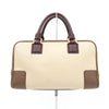 ロエベ アマソナ28 レザー バイカラー ハンドバッグ ベージュ / ブラウン