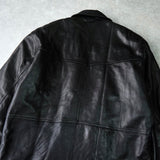 イヴ サンローラン ヴィンテージ 総裏地 YSLロゴボタン レザージャケット レザーブルゾン ブラック