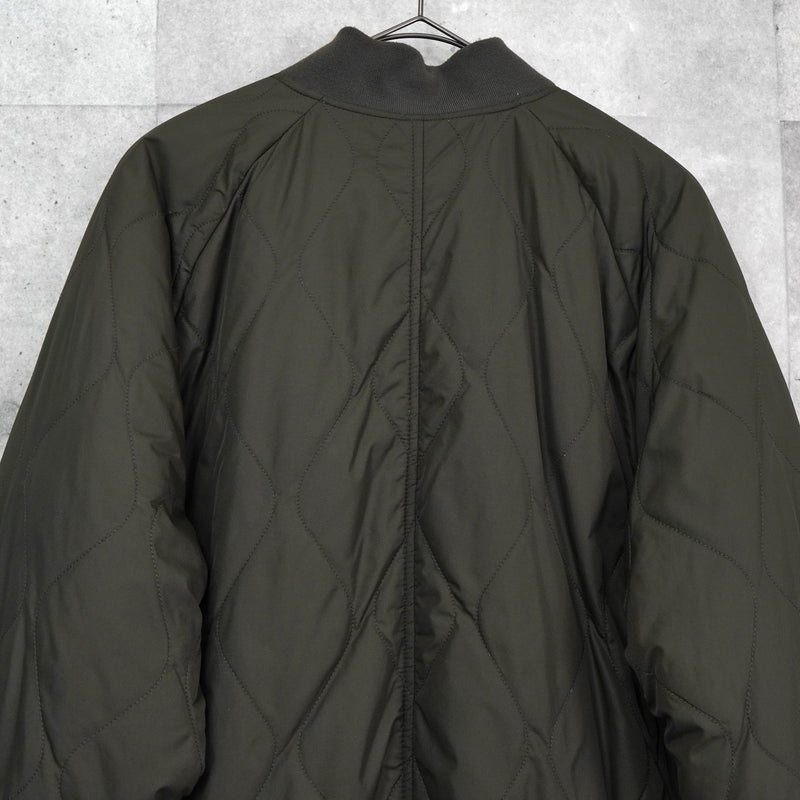 ザ ノースフェイス リバーシブル ロゴ刺繍 ロング丈 キルティングコート ボアコート カーキ / ブラック