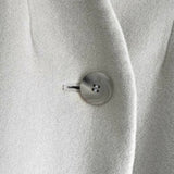 バーバリー ヴィンテージ ウール ノーカラーコート ライトグレー レディース