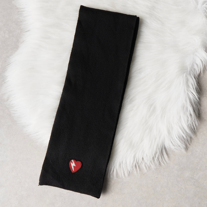 サンローラン ハート ウール マフラー ブラック