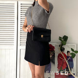 Chain Leather Shoulder Bag｜Made in France