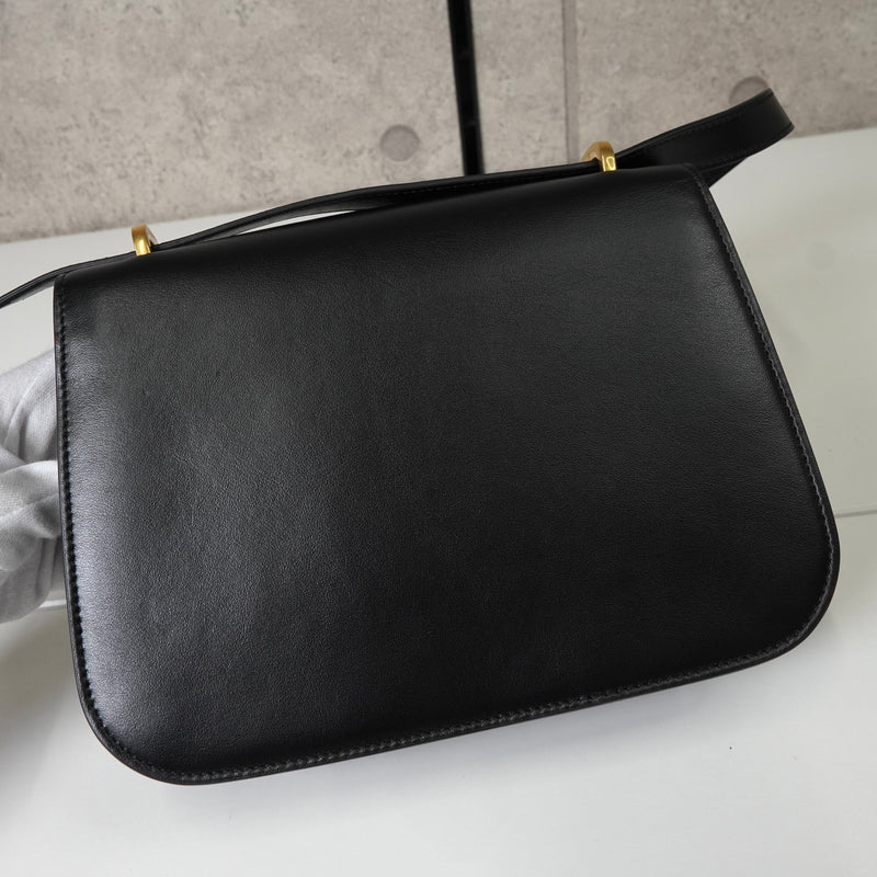 サンローラン サッチェル YSLロゴ レザー ショルダーバッグ ブラック