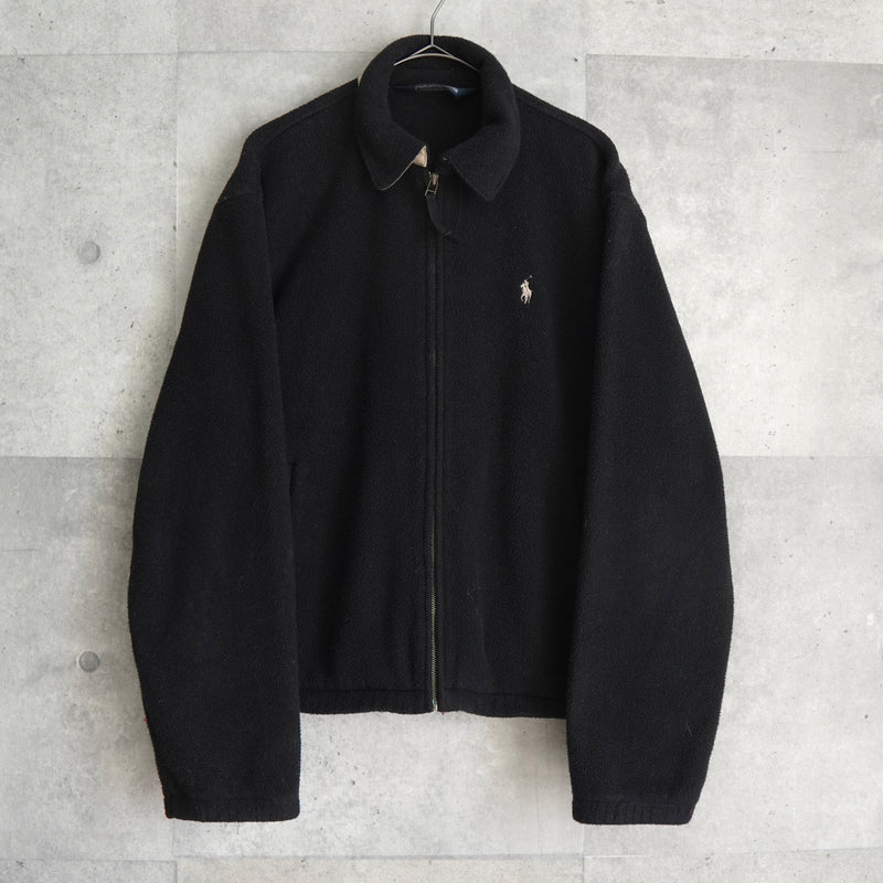 ポロ ラルフローレン スモールポニーロゴ フリース ジャケット ブルゾン ブラック メンズ