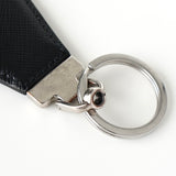 プラダ トライアングルロゴ サフィアーノ レザー キーホルダー チャーム ブラック