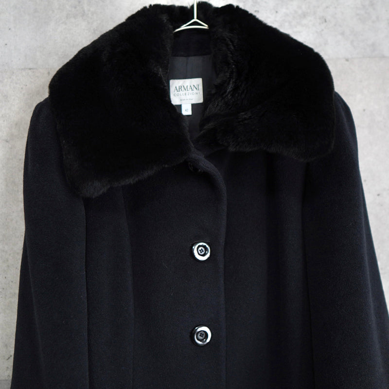 Angola × Cashmere Wool Rabit Fur Long Coat｜Made in Italy