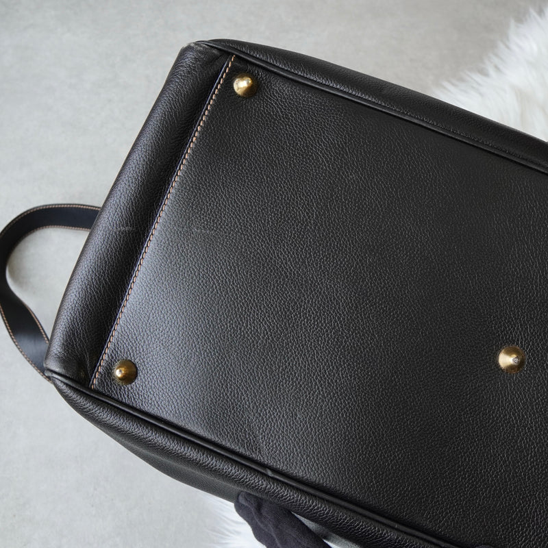 Dunhill Leather 2-Way Boston Bag in Black
