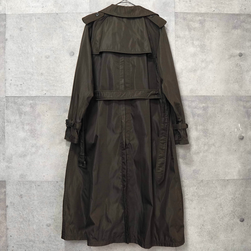 プラダ ナイロン トレンチコート ブラウン