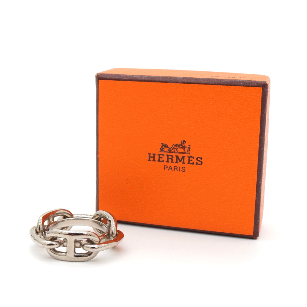エルメス ルガテ スカーフリング シルバー 箱付き